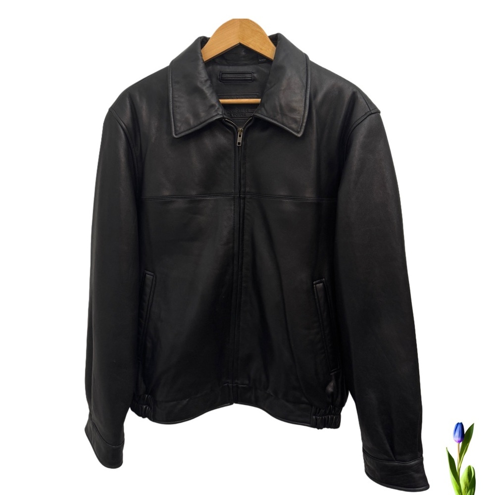 Roundtree and Yorke black leather lambskin jacket